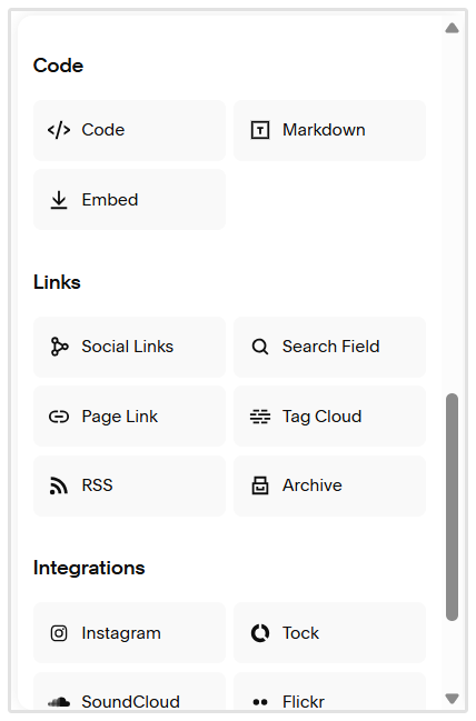 Code Option Squarespace